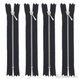 10cm Sewing Close-End Gauge 0 Brass Black Zippers For DIY Doll Clothes 4pcs Choice of 4 Colours