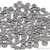 3mm Round Doll Clothes Sewing Sew On Plated Metal Miniature Buttons with Rim 60pcs Choice of 4 Colours