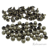 Doll Clothes DIY Sewing Supplies 3mm Dome Round Brass Rivets 50pcs Choice of 5 Colours