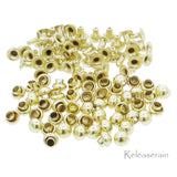 Doll Clothes DIY Sewing Supplies 3mm Dome Round Brass Rivets 50pcs Choice of 5 Colours