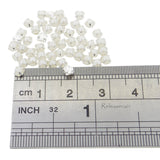 3mm DIY Tiny Doll Clothes Sewing Silver White Faux Pearl Round Buttons 50pcs