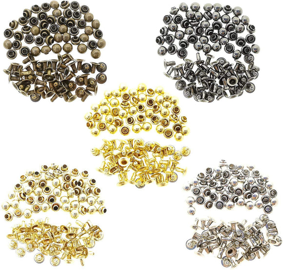 Doll Clothes DIY Sewing Supplies 4mm Dome Round Brass Rivets 50pcs Choice of 5 Colours