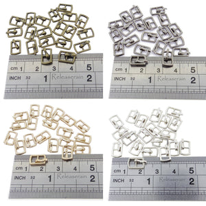 Outer 10×6.5mm Inner Diameter 4mm DIY Doll Clothes Sewing Plated Metal Belt Buckles 4 Colours Each Colour 10pcs Total 40pcs