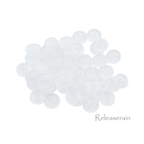 Doll Clothes DIY Sewing Supplies 4mm Plastic 2-Hole Buttons with Rim Clear Transparent 50pcs
