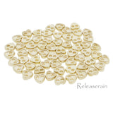 4mm Heart Shaped DIY Doll Clothes Sewing Sew On Plated Metal Miniature Buttons 60pcs Choice of 4 Colours