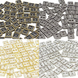 4mm Square Shaped DIY Doll Clothes Sewing Sew On Plated Metal Miniature Buttons 4 Colours 20pcs Each Colour Total 80pcs