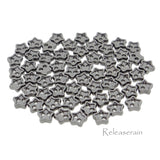 4mm Star Shaped DIY Doll Clothes Sewing Sew On Plated Metal Miniature Buttons 60pcs Choice of 4 Colours