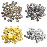 4mm Round Doll Clothes Sewing Sew On Plated Metal Miniature Buttons with Rim 4 Colours 20pcs Each Colour Total 80pcs