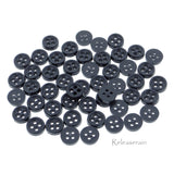 6mm Plastic Round 4-Hole Mini Sewing Buttons with Rim 50pcs For DIY Craft Doll Clothes