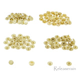 6mm Brass S-Spring Press Studs Popper Snap Fasteners 30 Sets For DIY Doll Clothes Choice of 5 Colours