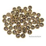 Doll Clothes DIY Sewing Supplies 7mm 2-Hole Round Plated Metal Buttons 60pcs Choice of 4 Colours