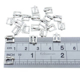 7x8mm Inner 4mm DIY Doll Clothes Sewing Metal Rectangle Heel Bar Buckles 20pcs Choice of 4 Colours
