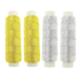 Sewing Metallic Gold and Silver 200m Embroidery Thread 2pcs Each Colour Total 4pcs