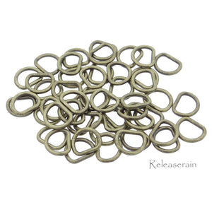 4mm Inner Diameter DIY Doll Clothes Sewing Metal Miniature D Ring Tiny Buckles 50pcs Choice of 4 Colours