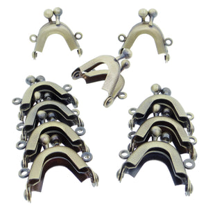 3.2cm Purse Frame Mini Metal Kiss Lock Clasp 10pcs For DIY Craft 1/6 Scale Doll Bags Choice of 5 Colours