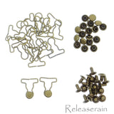 9mm Overall Buckles 4mm Mushroom Rivets 20 Sets Choice of 4 Colours For DIY 1/6 Blythe BJD Doll Clothes