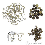 9mm Overall Buckles 4mm Mushroom Rivets 20 Sets Choice of 4 Colours For DIY 1/6 Blythe BJD Doll Clothes