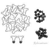 9mm Overall Buckles 4mm Mushroom Rivets 20 Sets Choice of 4 Colours For DIY 1/6 Blythe BJD Doll Clothes