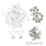 9mm Overall Buckles 4mm Mushroom Rivets 20 Sets Choice of 4 Colours For DIY 1/6 Blythe BJD Doll Clothes