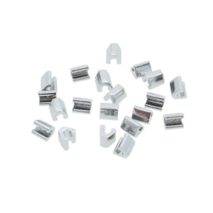 Top Staple Stoppers Silver For Gauge 3 Metal Zippers 20pcs
